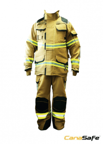 CANASAFE - Fireman Suit, Leopard / Blue Shield, Color: Khaki-L