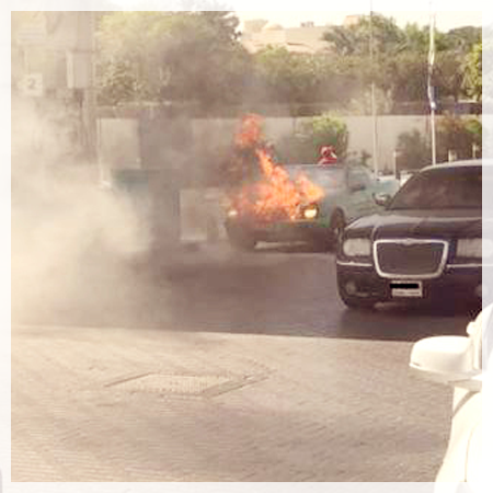 Firefighters put out minor car blaze near Dubai petrol station