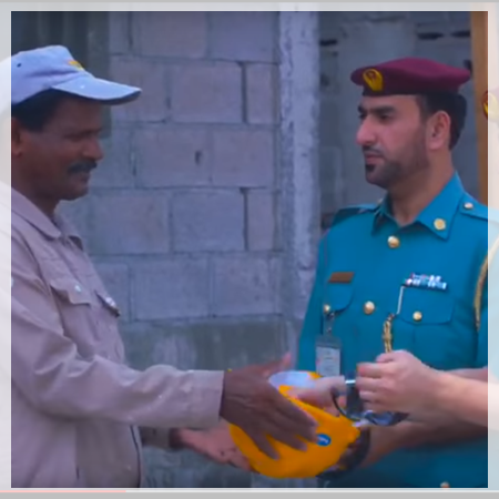 RAK Police give workers shades, helmets